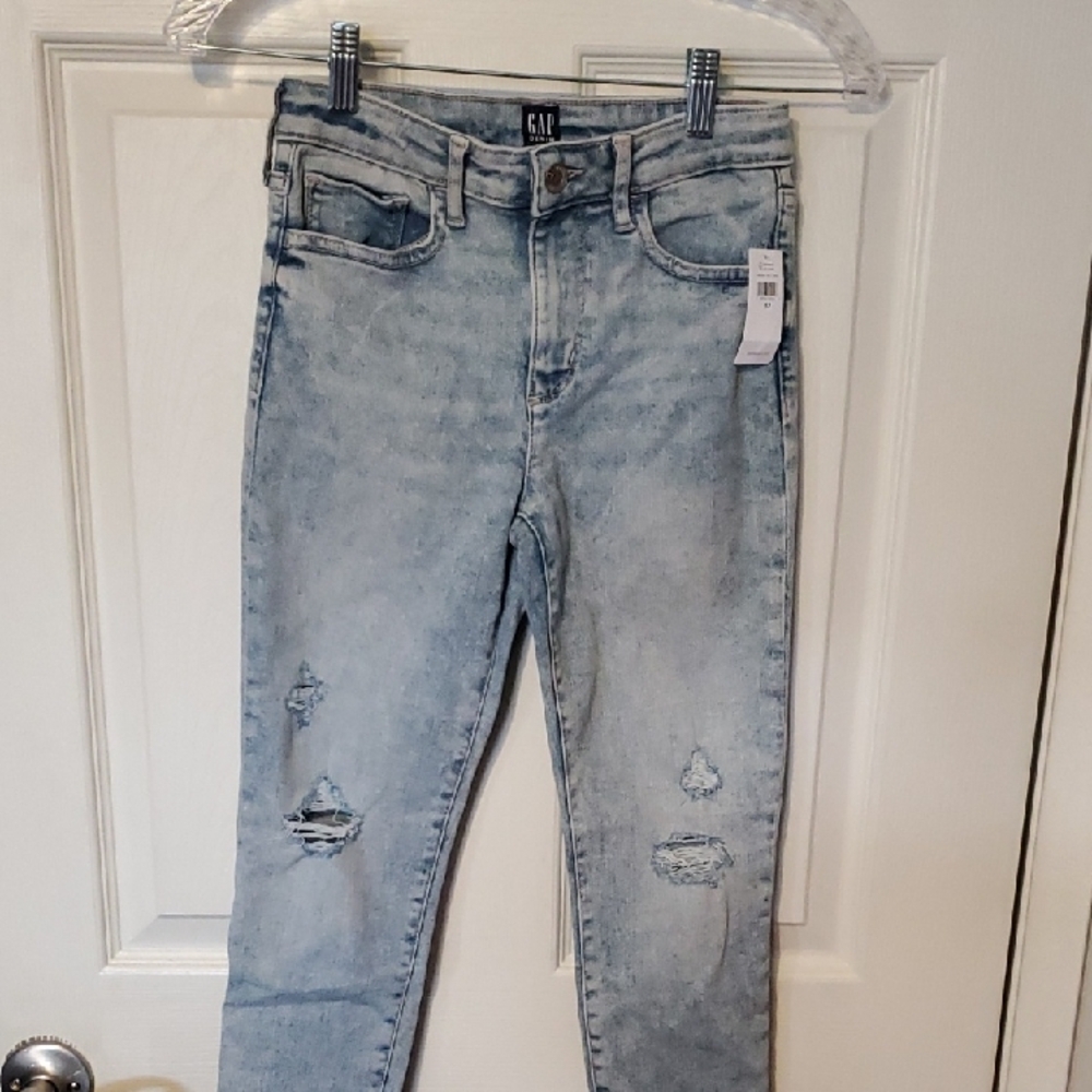GAP Girls's Distressed Light Blue Skinny Jeans